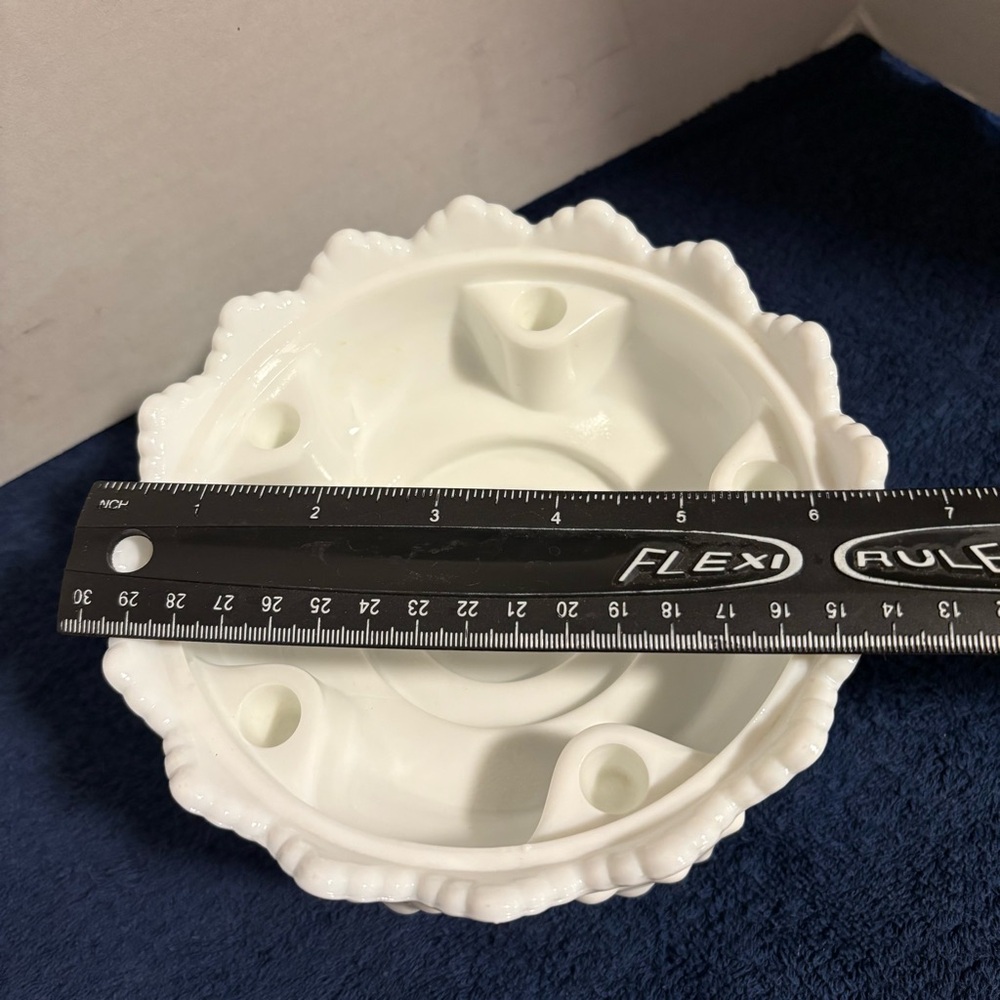 Fenton Hobnail Milk Glass Foot Taper Candle Stick Holder Centerpiece Cottagecore - Picture 7 of 8